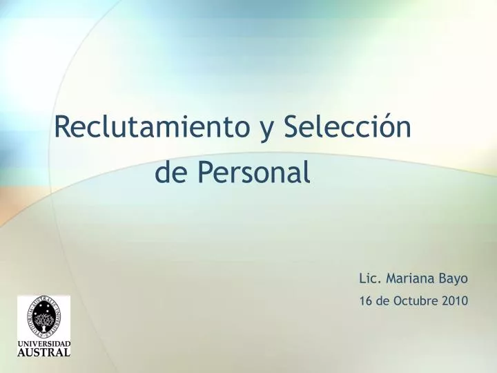 reclutamiento y selecci n de personal