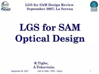 LGS for SAM Optical Design