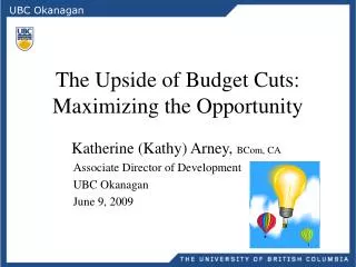 The Upside of Budget Cuts: Maximizing the Opportunity