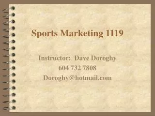 Sports Marketing 1119