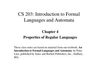 CS 203: Introduction to Formal Languages and Automata