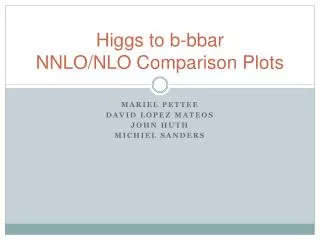 Higgs to b-bbar NNLO/NLO Comparison Plots