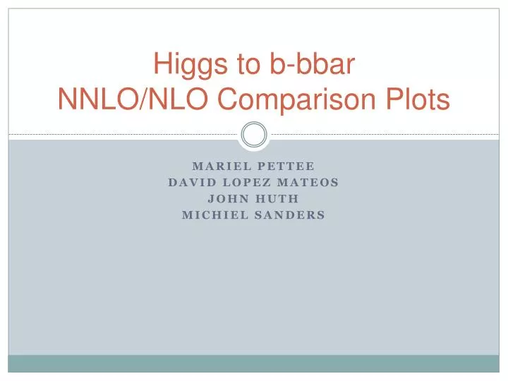 higgs to b bbar nnlo nlo comparison plots