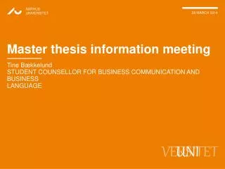 Master thesis information meeting