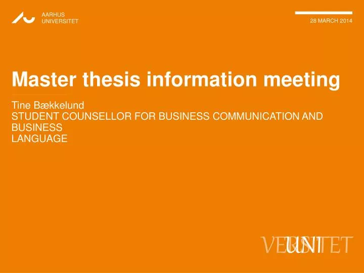 master thesis information meeting