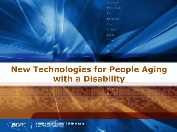 new technologies for people aging with a disability