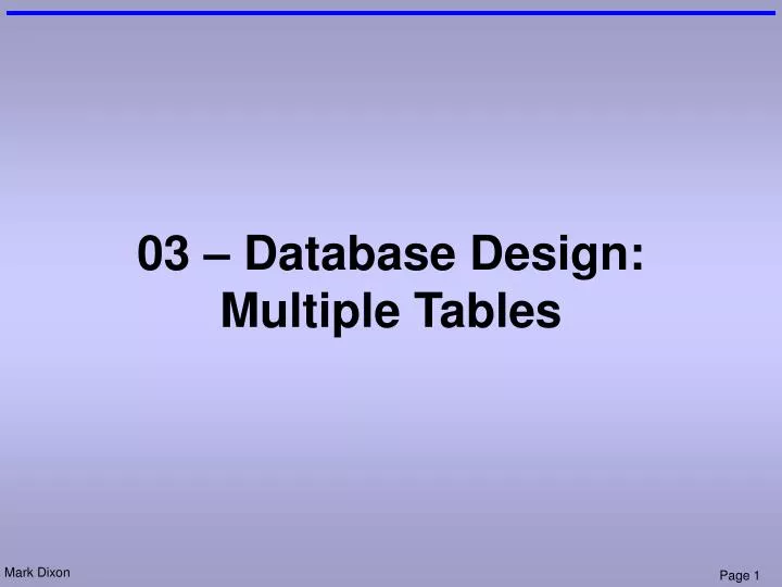 03 database design multiple tables