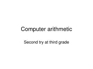 Computer arithmetic