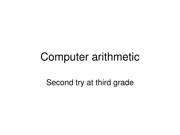 computer arithmetic