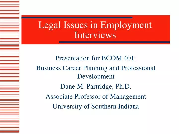 legal issues in employment interviews