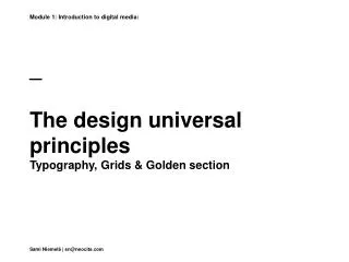 _ The design universal principles Typography, Grids &amp; Golden section