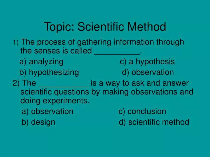 topic scientific method