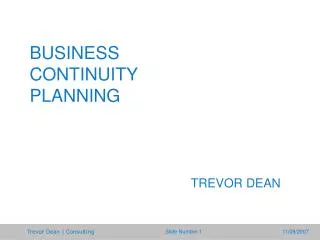 BUSINESS CONTINUITY PLANNING