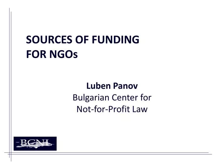 sources of funding for ngos