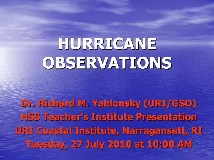 hurricane observations