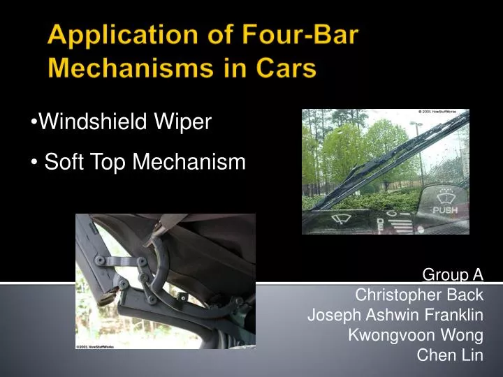 application of four bar mechanisms in cars