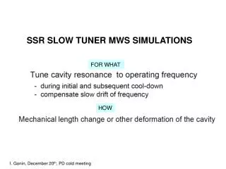 SSR SLOW TUNER MWS SIMULATIONS