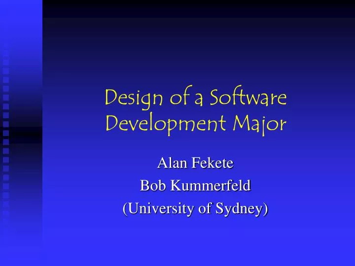design of a software development major