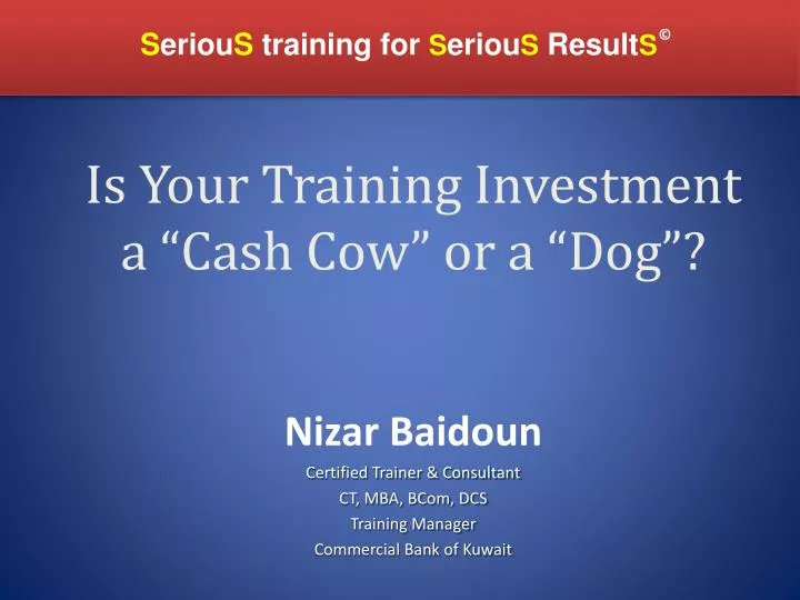 is your training investment a cash cow or a dog