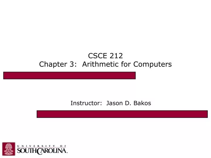 csce 212 chapter 3 arithmetic for computers