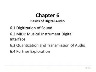 Chapter 6 Basics of Digital Audio