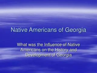 Native Americans of Georgia