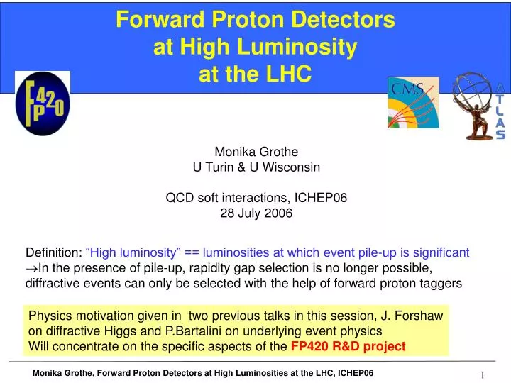 forward proton detectors at high luminosity at the lhc