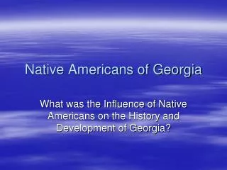 Native Americans of Georgia