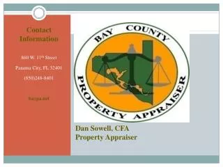 Dan Sowell, CFA Property Appraiser