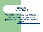 Punnett Squares : - slide 1