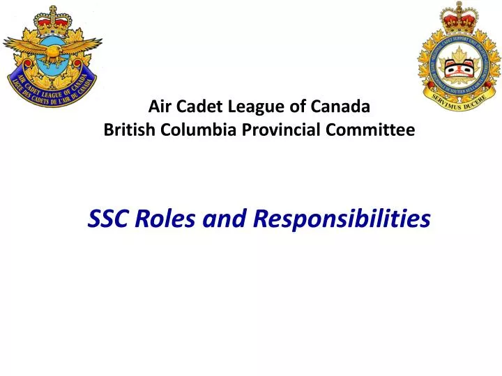 air cadet league of canada british columbia provincial committee ssc roles and responsibilities
