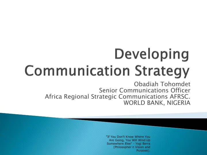 developing communication strategy