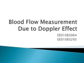 Blood Flow Measurement Due to Doppler Effect