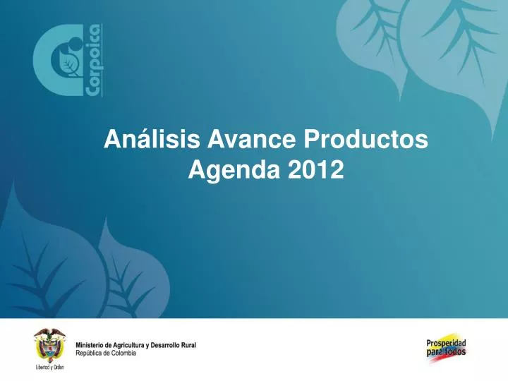 an lisis avance productos agenda 2012