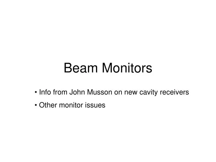beam monitors