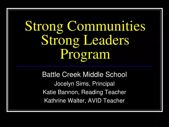 strong communities strong leaders program