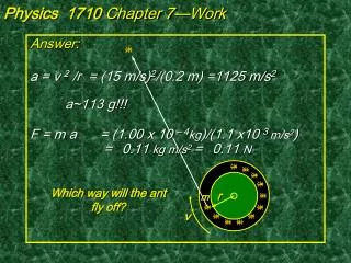 Physics 1710 Chapter 7—Work