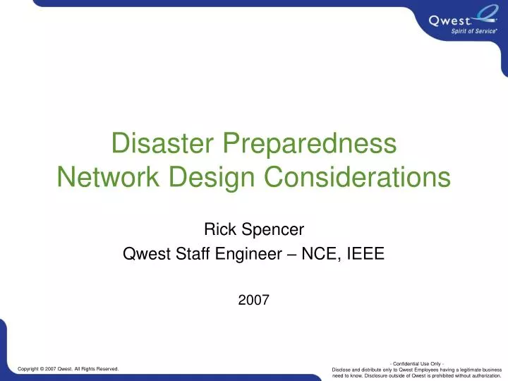 disaster preparedness network design considerations