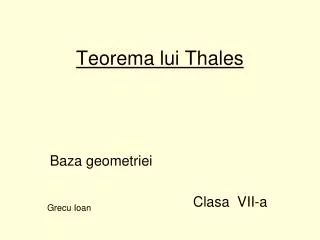 teorema lui thales