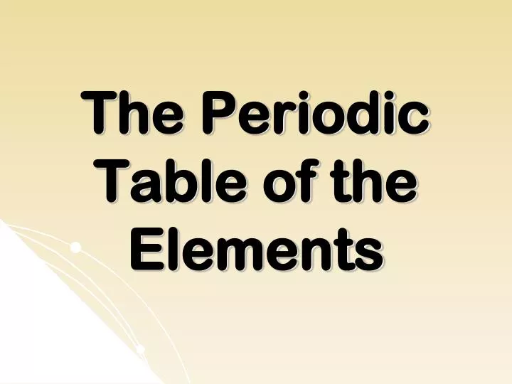 the periodic table of the elements