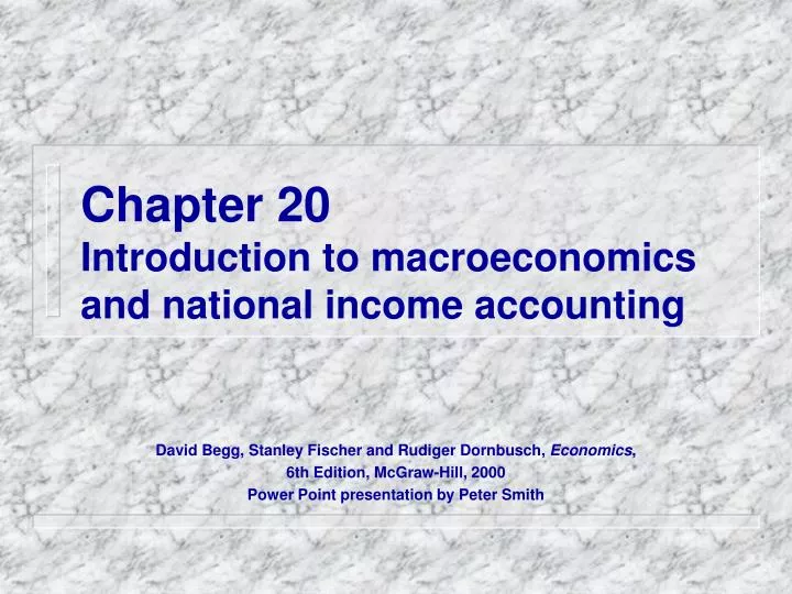 chapter 20 introduction to macroeconomics and national income accounting