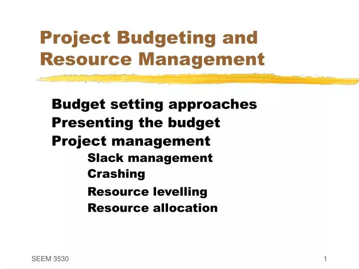 project budgeting and resource management