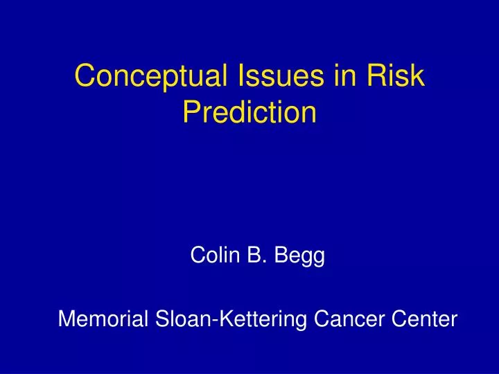 conceptual issues in risk prediction