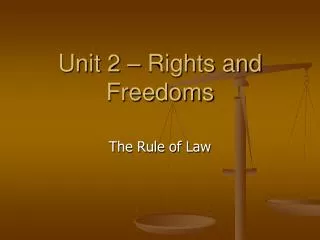 Unit 2 – Rights and Freedoms