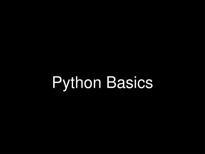 python basics