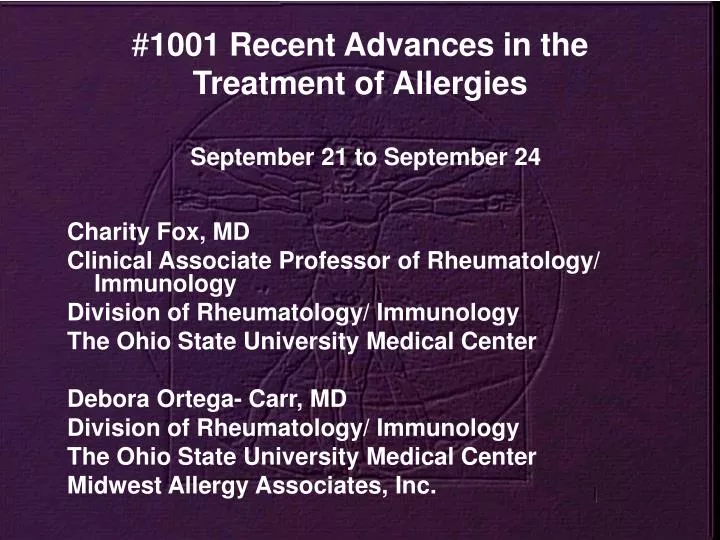 1001 recent advances in the treatment of allergies
