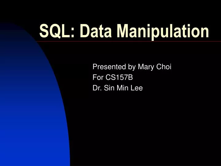 sql data manipulation