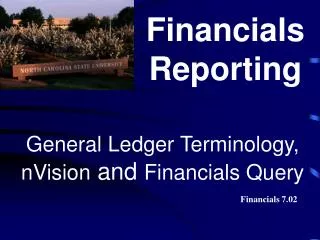 General Ledger Terminology, nVision and Financials Query