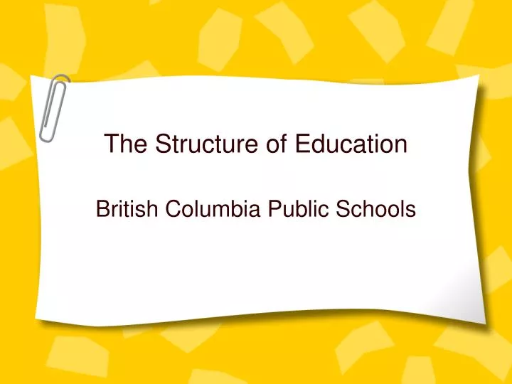 the structure of education