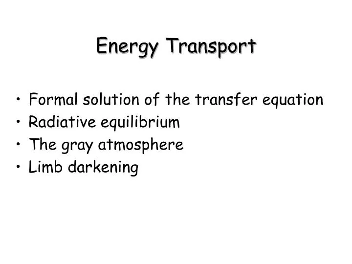 energy transport